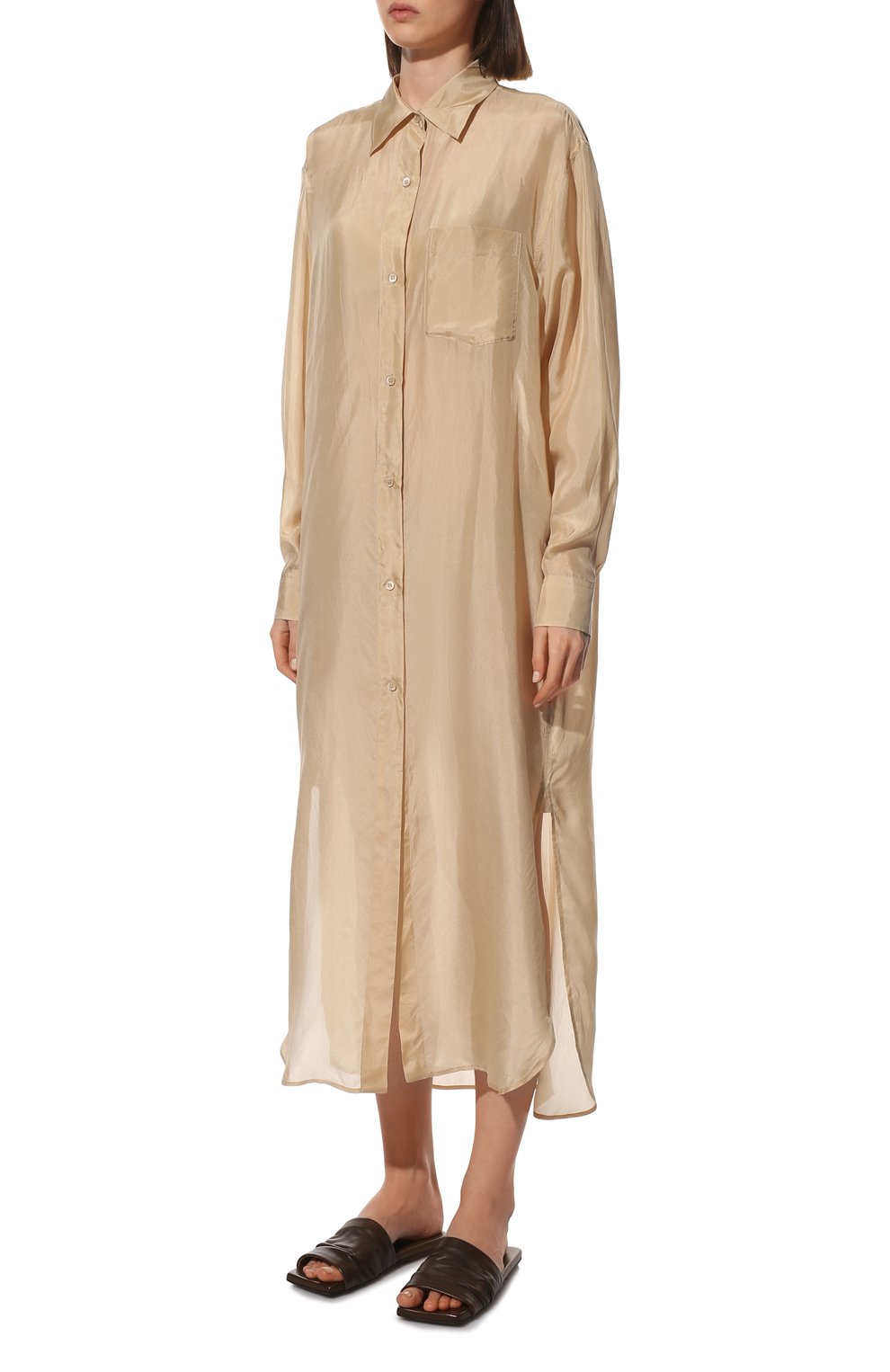 Шелковое платье DRIES VAN NOTEN бежевого цвета по цене 88400 руб., арт. 221-011033-4170, фото 3 Шелковое платье DRIES VAN NOTEN, арт. 221-011033-4170, фото 3