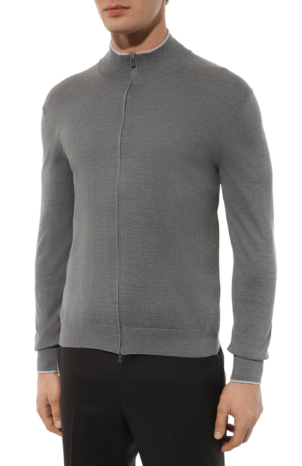 Кардиган из шелка и хлопка GRAN SASSO серого цвета по цене 37200 руб., арт. 43151/16290, фото 3 Кардиган из шелка и хлопка GRAN SASSO, арт. 43151/16290, фото 3