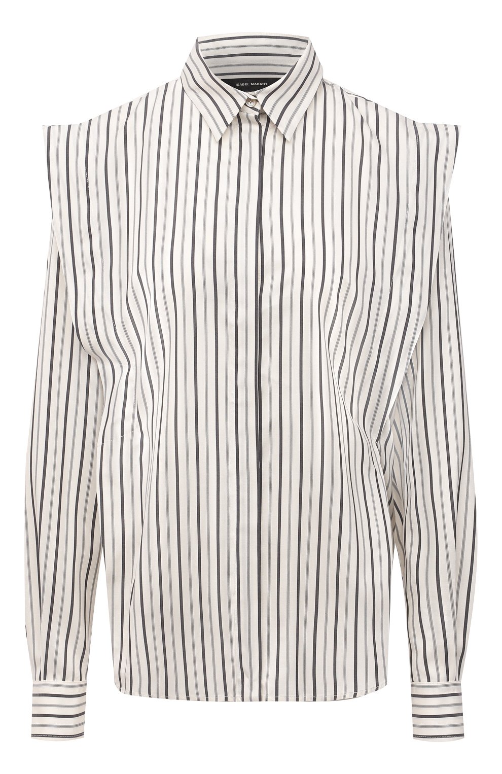 Шелковая блузка ISABEL MARANT серого цвета по цене 75150 руб., арт. CH0791-21A018I/S0TALKI, фото 1 Шелковая блузка ISABEL MARANT, арт. CH0791-21A018I/S0TALKI, фото 1