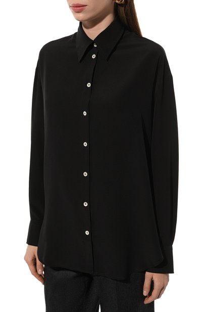 Шелковая рубашка NOBLE&BRULEE черного цвета по цене 76000 руб., арт. NB/001NB/270624/3992, фото 3 Шелковая рубашка NOBLE&BRULEE, арт. NB/001NB/270624/3992, фото 3