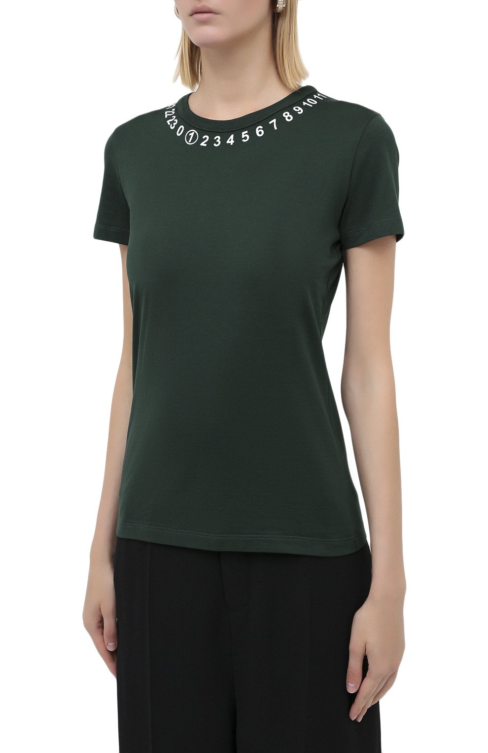 Хлопковая футболка MAISON MARGIELA зеленого цвета по цене 25100 руб., арт. S51GC0434/S22816, фото 3 Хлопковая футболка MAISON MARGIELA, арт. S51GC0434/S22816, фото 3