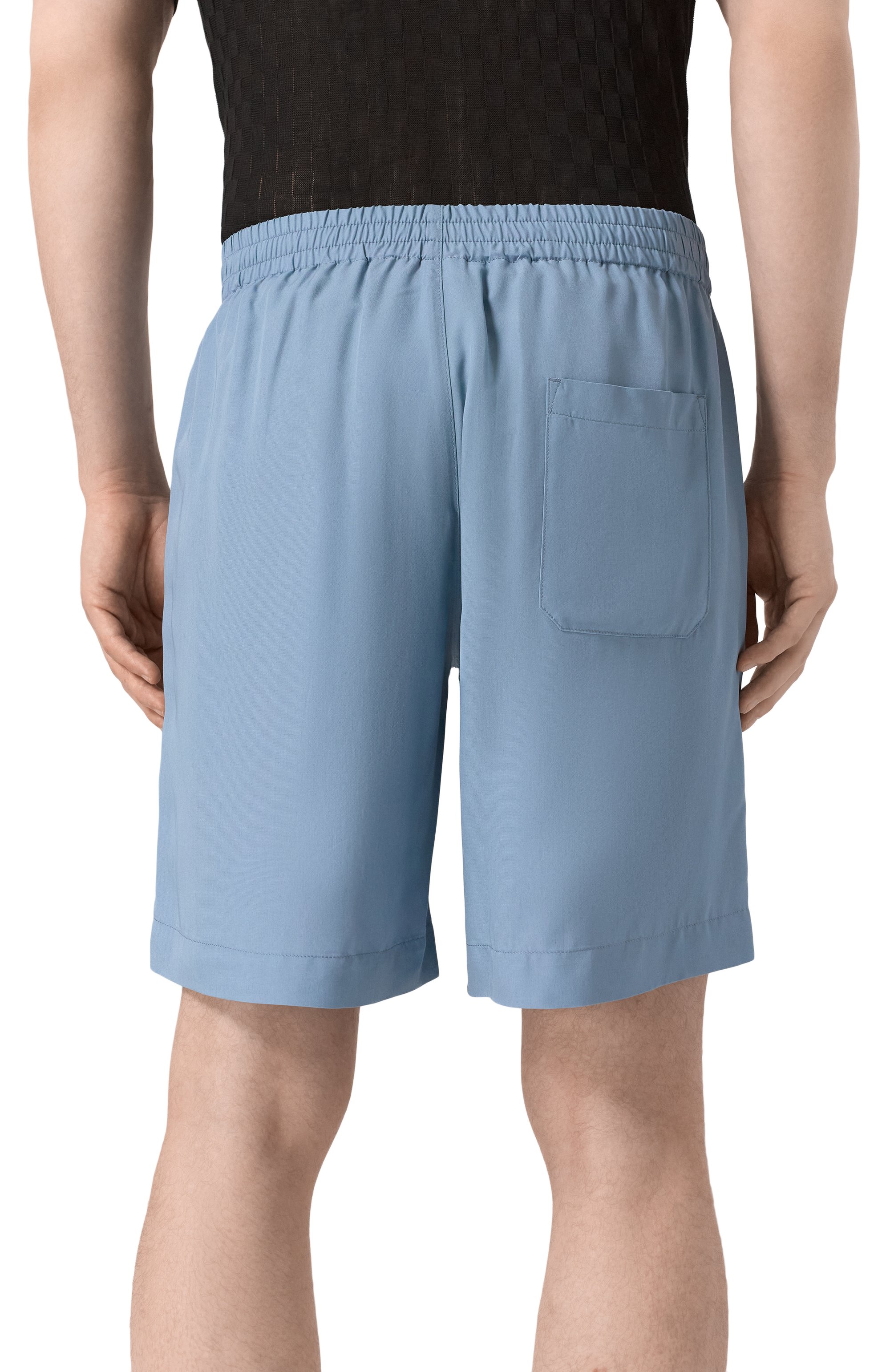 Шорты из вискозы MSGM голубого цвета по цене 25700 руб., арт. 3840MB04X/257007, фото 4 Шорты из вискозы MSGM, арт. 3840MB04X/257007, фото 4