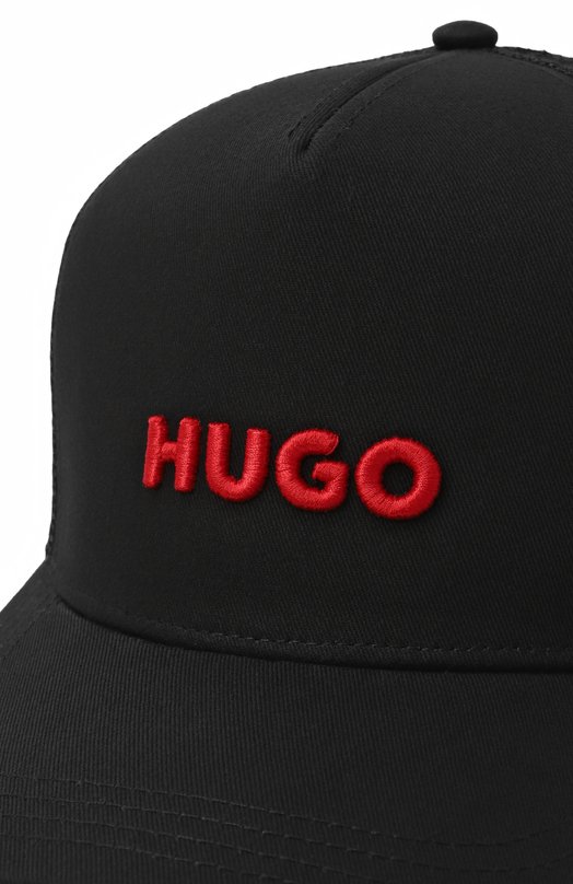 Хлопковая бейсболка HUGO 50535942 Чёрный  50535942 Фото 4