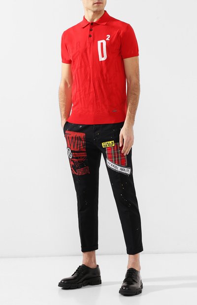 Хлопковое поло DSQUARED2 красного цвета по цене 51200 руб., арт. S71HA0897/S16683, фото 2 Хлопковое поло DSQUARED2, арт. S71HA0897/S16683, фото 2