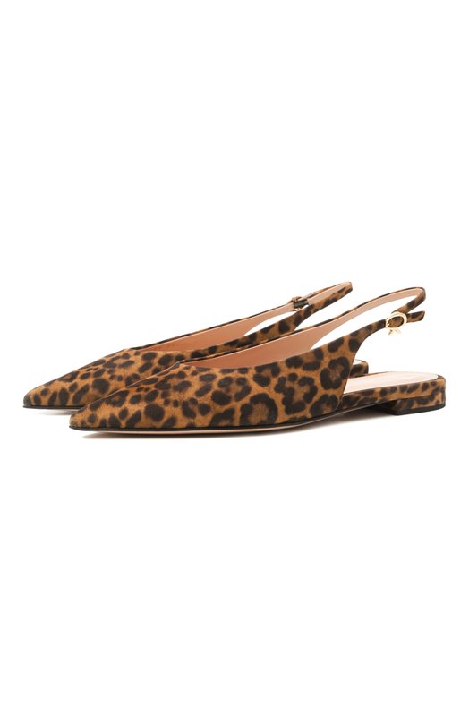 Замшевые балетки Robbie Gianvito Rossi G95546.05RIC.CMDALLP Леопардовый G95546.05RIC.CMDALLP
