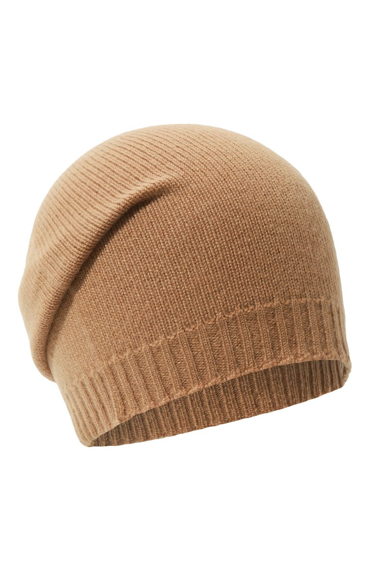 Женская кашемировая шапка COLOMBO бежевого цвета, арт. CL00119/2-26KI | Фото 1 (Материал: Текстиль, Кашемир, Шерсть; Материал сплава: Проставлено; Нос: Не проставлено)