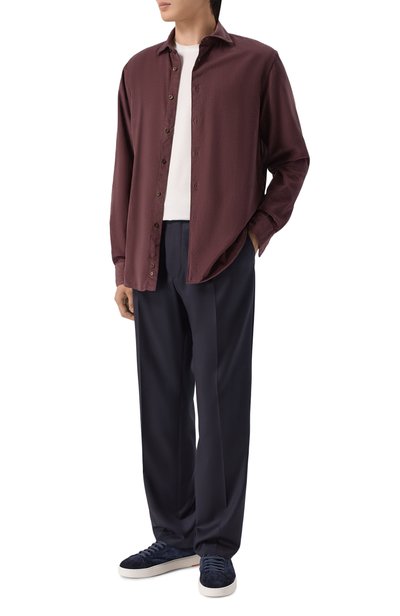 Вельветовая рубашка CANALI фиолетового цвета по цене 39950 руб., арт. CSL7065/GM03361, фото 2 Вельветовая рубашка CANALI, арт. CSL7065/GM03361, фото 2