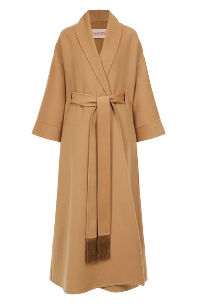Пальто из шерсти и кашемира VALENTINO бежевого цвета по цене 699500 руб., арт. 6B3CA7L06JA, фото 1 Пальто из шерсти и кашемира VALENTINO, арт. 6B3CA7L06JA, фото 1
