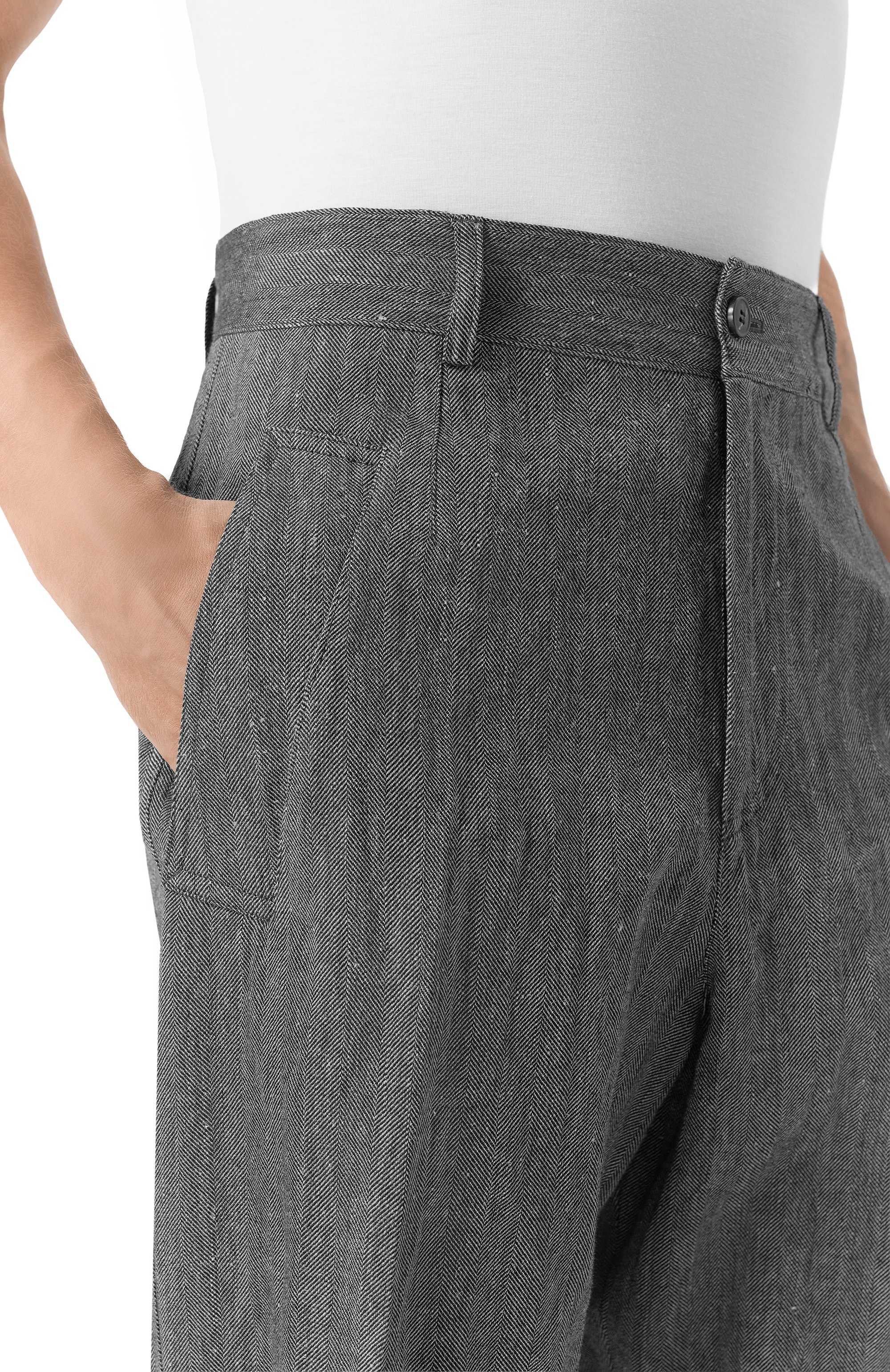 Брюки из хлопка и льна DRIES VAN NOTEN серого цвета по цене 98450 руб., арт. 020917/3131, фото 5 Брюки из хлопка и льна DRIES VAN NOTEN, арт. 020917/3131, фото 5