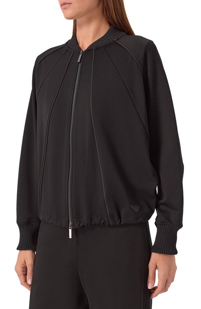 Толстовка из вискозы EMPORIO ARMANI черного цвета по цене 63950 руб., арт. EW004150/AF24325, фото 3 Толстовка из вискозы EMPORIO ARMANI, арт. EW004150/AF24325, фото 3