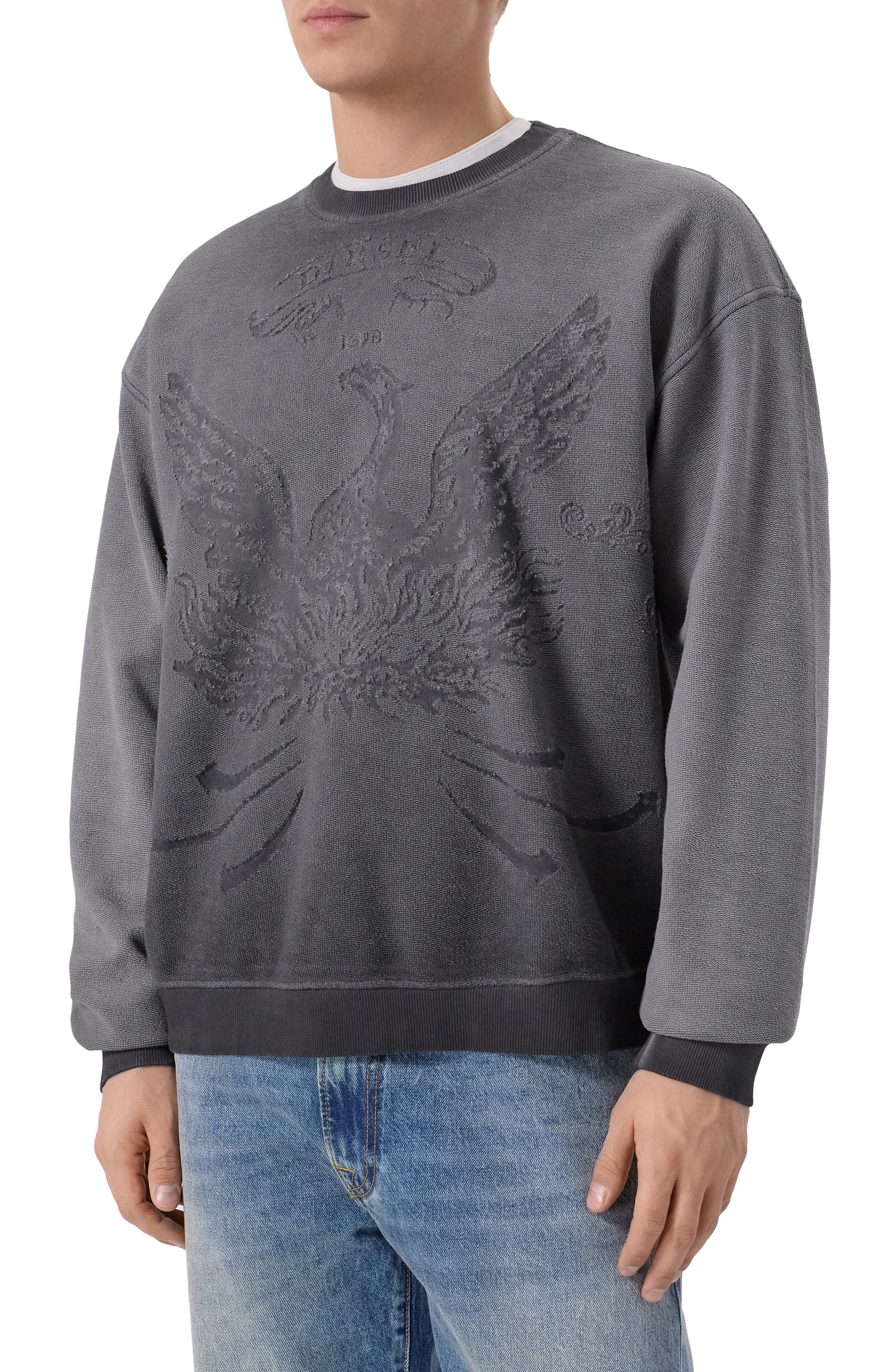 Свитшот DIESEL темно-серого цвета по цене 24050 руб., арт. A19289/0IKBV, фото 3 Свитшот DIESEL, арт. A19289/0IKBV, фото 3