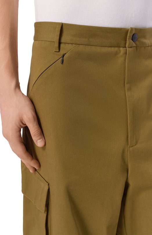 Хлопковые брюки-карго MSGM 4040MP04X/267104 Хаки  4040MP04X/267104 Фото 5