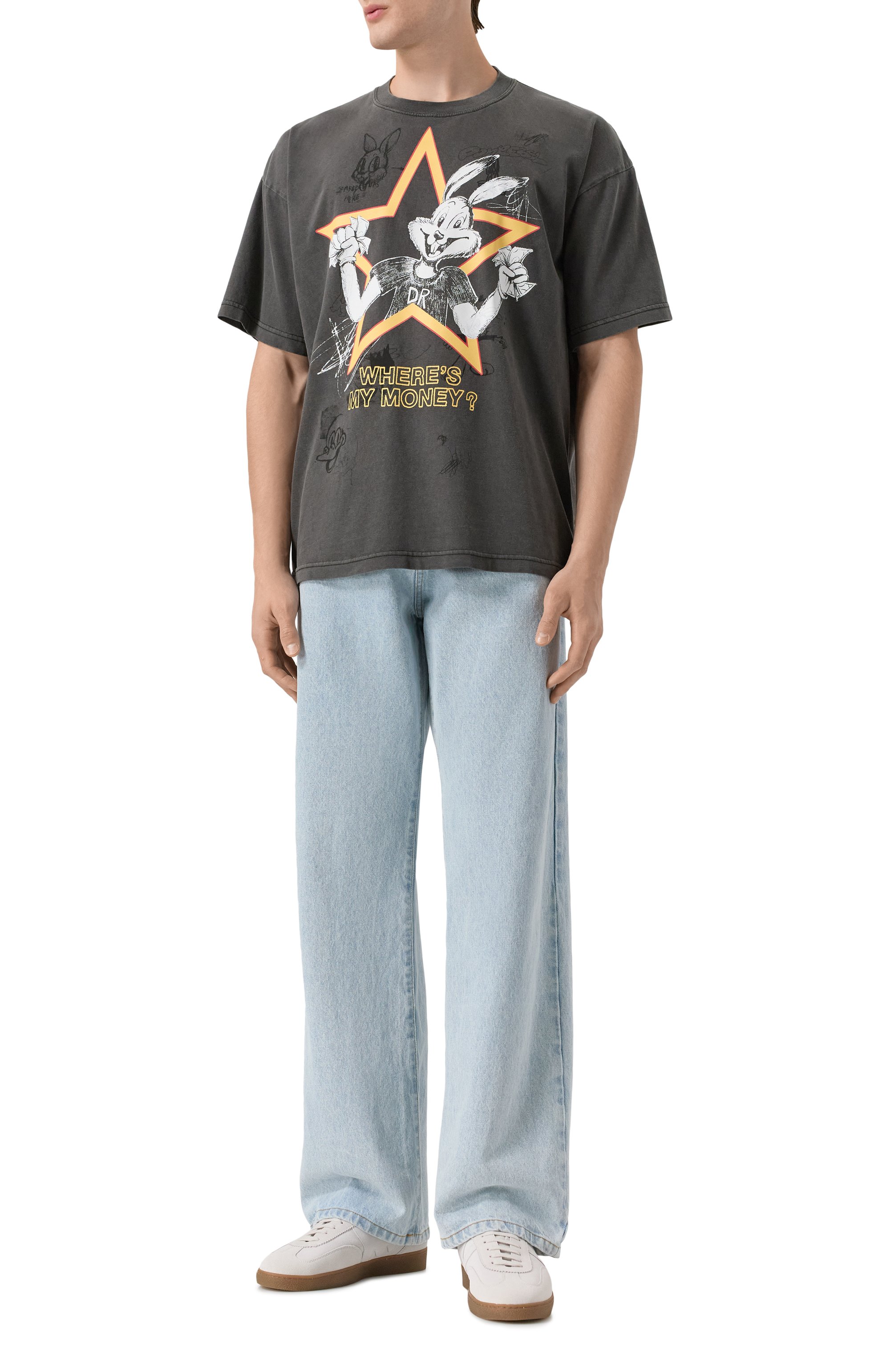 Хлопковая футболка DOMREBEL темно-серого цвета по цене 22100 руб., арт. M CASHBUN, фото 2 Хлопковая футболка DOMREBEL, арт. M CASHBUN, фото 2