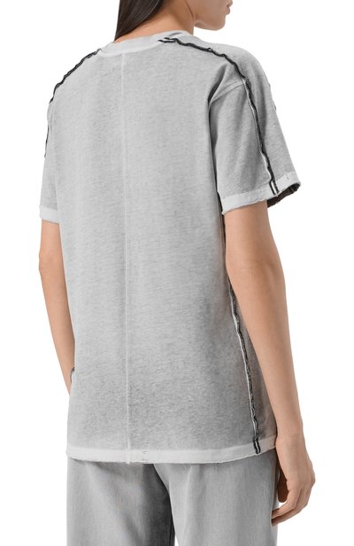 Хлопковая футболка DIESEL серого цвета по цене 14250 руб., арт. A21007/0BMCC, фото 4 Хлопковая футболка DIESEL, арт. A21007/0BMCC, фото 4