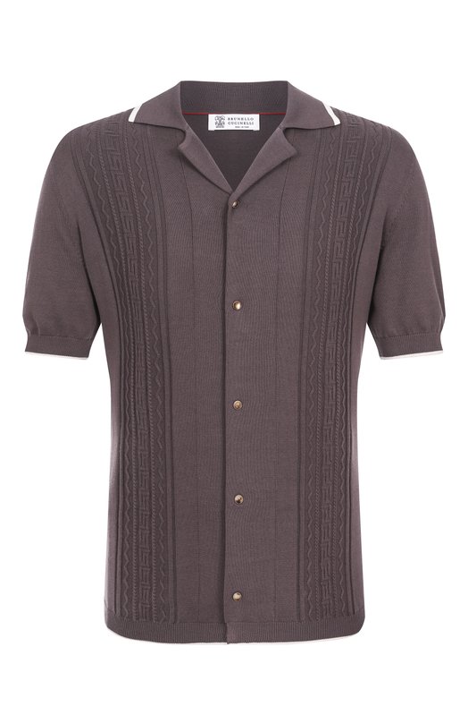 Хлопковая рубашка Brunello Cucinelli M29203415 Коричневый M29203415