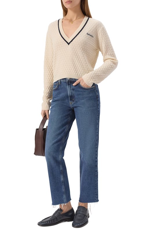 Кашемировый пуловер FRAME x Sotheby's Frame Denim WE25KSW046 Кремовый  WE25KSW046 Фото 2