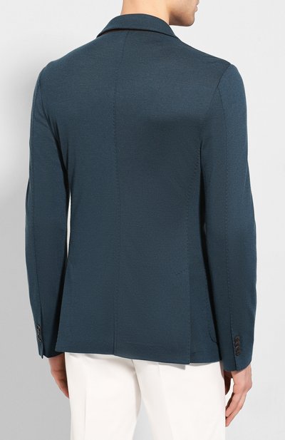Кашемировый пиджак LORO PIANA синего цвета по цене 311500 руб., арт. FAL0732, фото 4 Кашемировый пиджак LORO PIANA, арт. FAL0732, фото 4