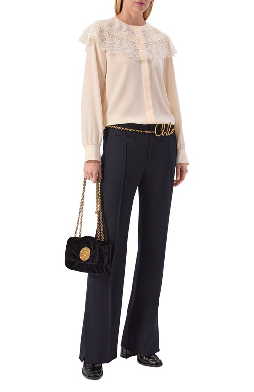 Хлопковые брюки Chloé CH25WPA03161 Синий  CH25WPA03161 Фото 2