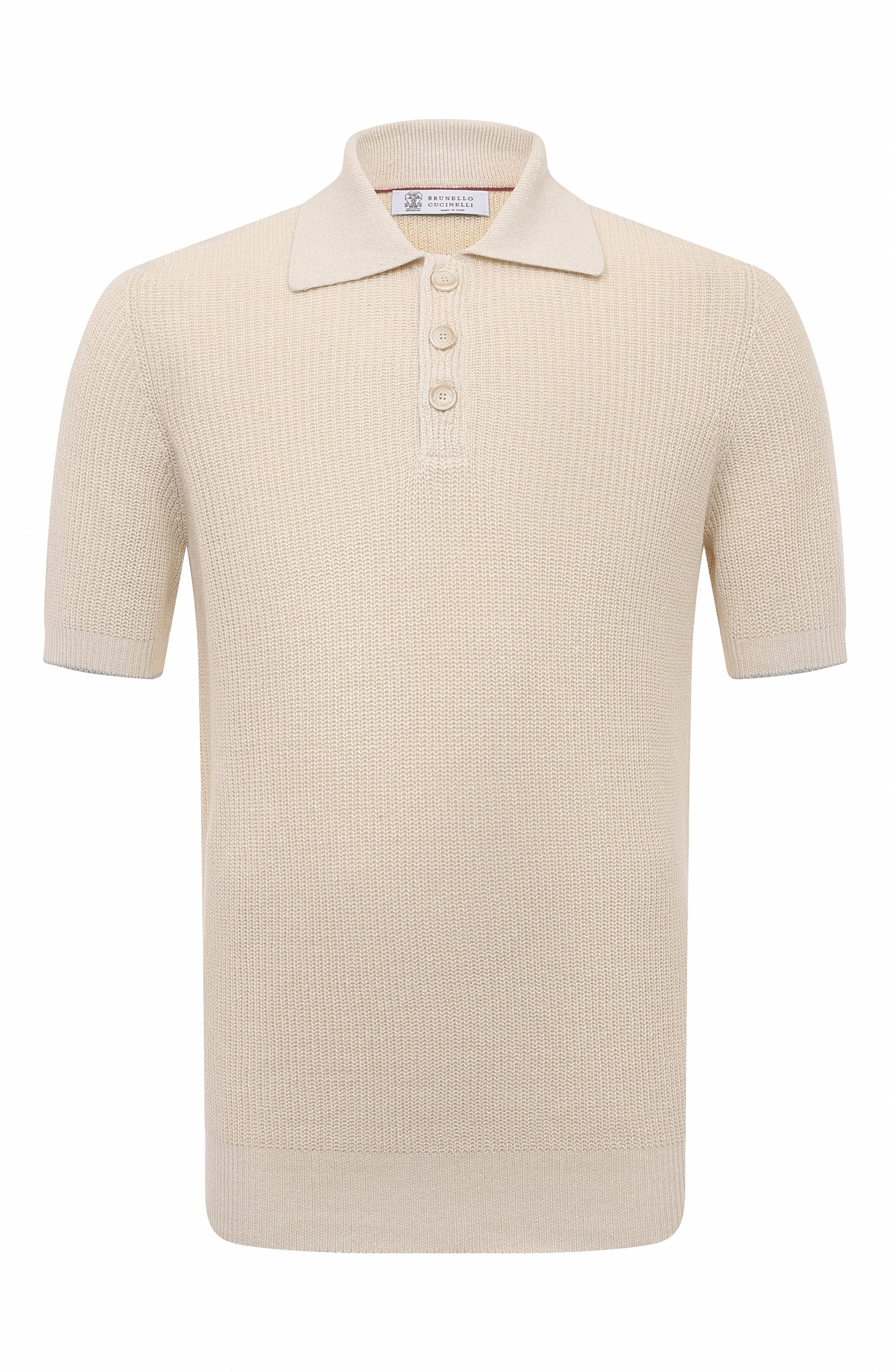 Поло изо льна и хлопка BRUNELLO CUCINELLI, арт. M2L70B2292, фото 1