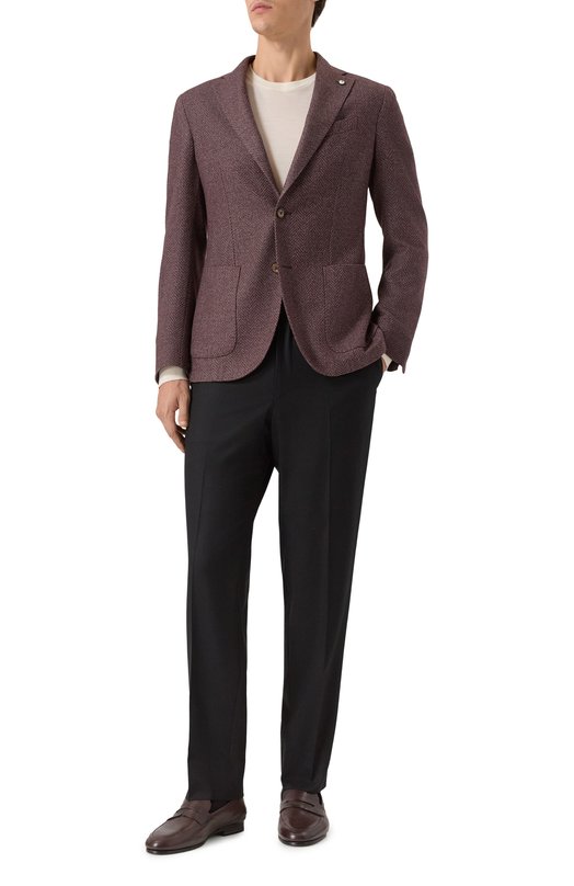 Пиджак из шерсти и хлопка L.B.M. 1911 2887/55515 Фиолетовый  2887/55515 Фото 3