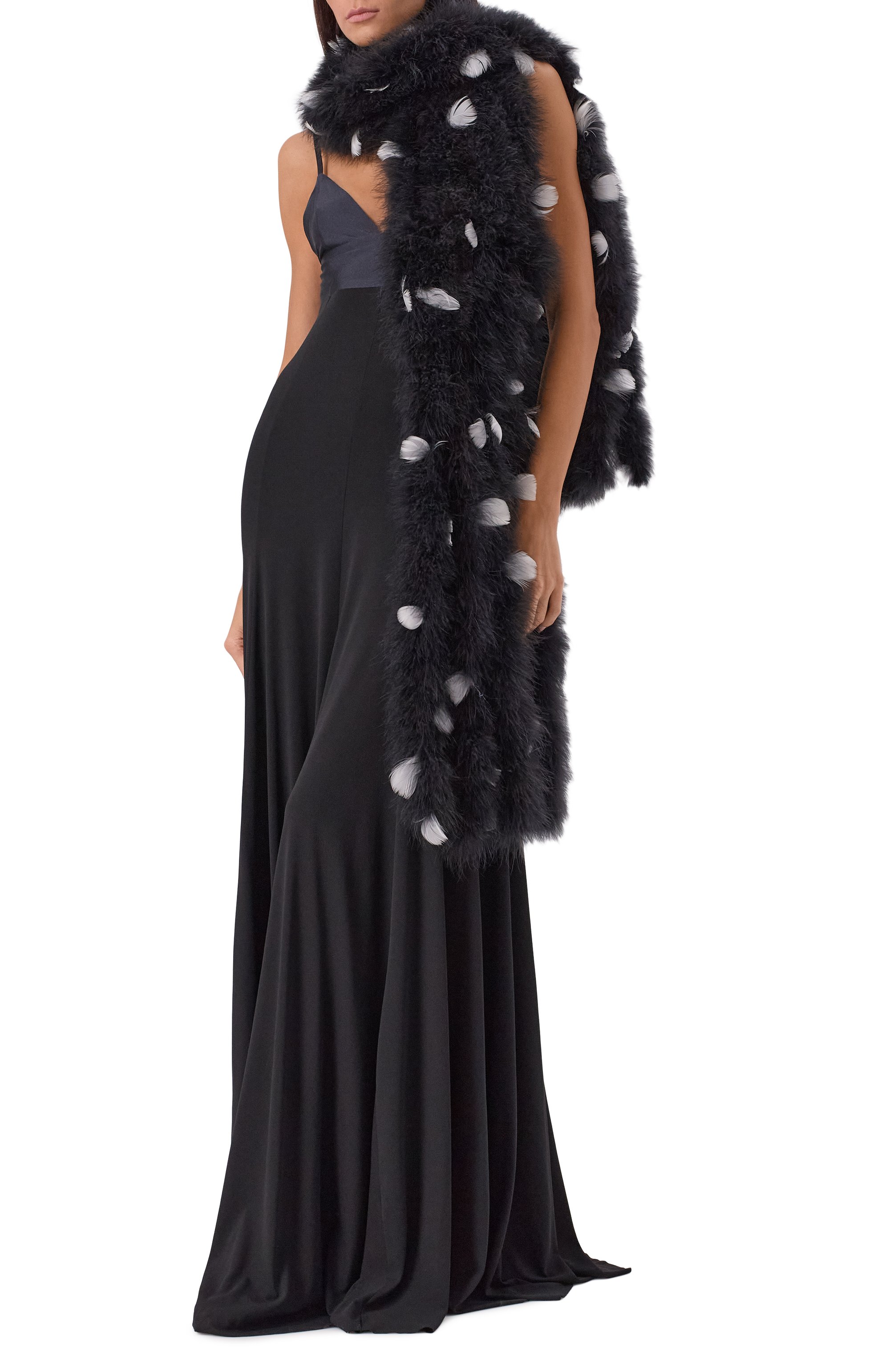 Шарф с отделкой перьями VALENTINO, арт. 6W0EN00F/DRS, фото 2