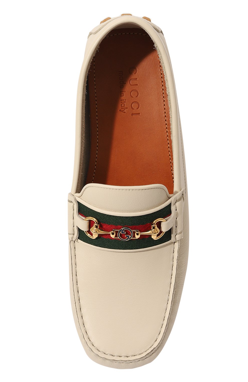 Кожаные мокасины ayrton GUCCI белого цвета по цене 84960 руб., арт. 624698 1XH10, фото 6 Кожаные мокасины ayrton GUCCI, арт. 624698 1XH10, фото 6