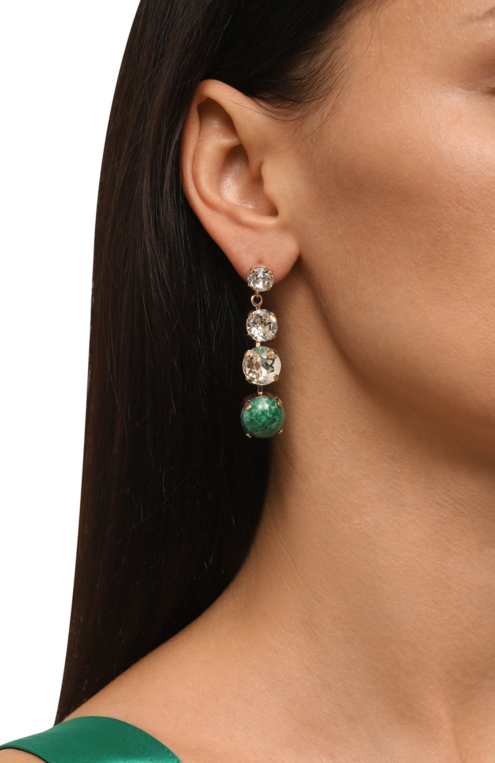 Серьги ANTON HEUNIS зеленого цвета по цене 11200 руб., арт. WF3.64, фото 2 Серьги ANTON HEUNIS, арт. WF3.64, фото 2