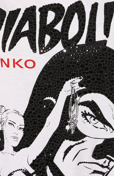 Хлопковая футболка PINKO белого цвета по цене 20650 руб., арт. 1L1099-Y5SN, фото 5 Хлопковая футболка PINKO, арт. 1L1099-Y5SN, фото 5