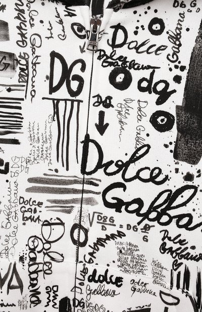 Хлопковая толстовка DOLCE & GABBANA черно-белого цвета по цене 29700 руб., арт. L4JWBS/HS7FY/2-6, фото 3 Хлопковая толстовка DOLCE & GABBANA, арт. L4JWBS/HS7FY/2-6, фото 3