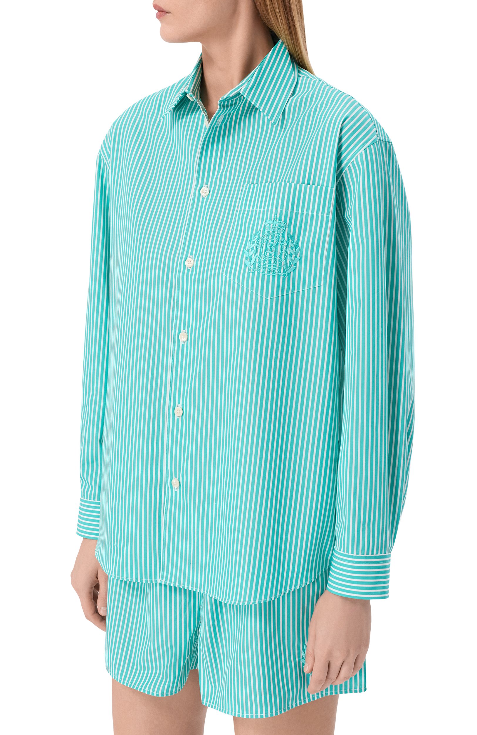 Хлопковая рубашка SPORTY AND RICH, арт. SI006712243GR62, фото 3