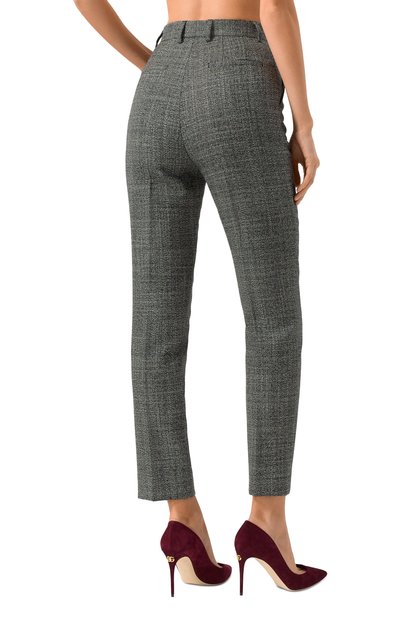 Шерстяные брюки DOLCE & GABBANA серого цвета по цене 95500 руб., арт. FTAM2T/FM2G4, фото 4 Шерстяные брюки DOLCE & GABBANA, арт. FTAM2T/FM2G4, фото 4