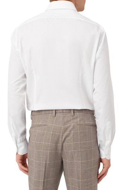 Хлопковая сорочка LUIGI BORRELLI белого цвета по цене 45650 руб., арт. PS30057, фото 4 Хлопковая сорочка LUIGI BORRELLI, арт. PS30057, фото 4