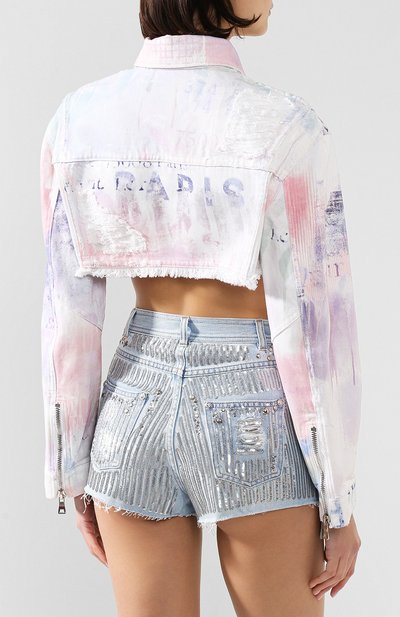 Укороченная куртка BALMAIN разноцветного цвета по цене 166500 руб., арт. SF28313/I246, фото 4 Укороченная куртка BALMAIN, арт. SF28313/I246, фото 4