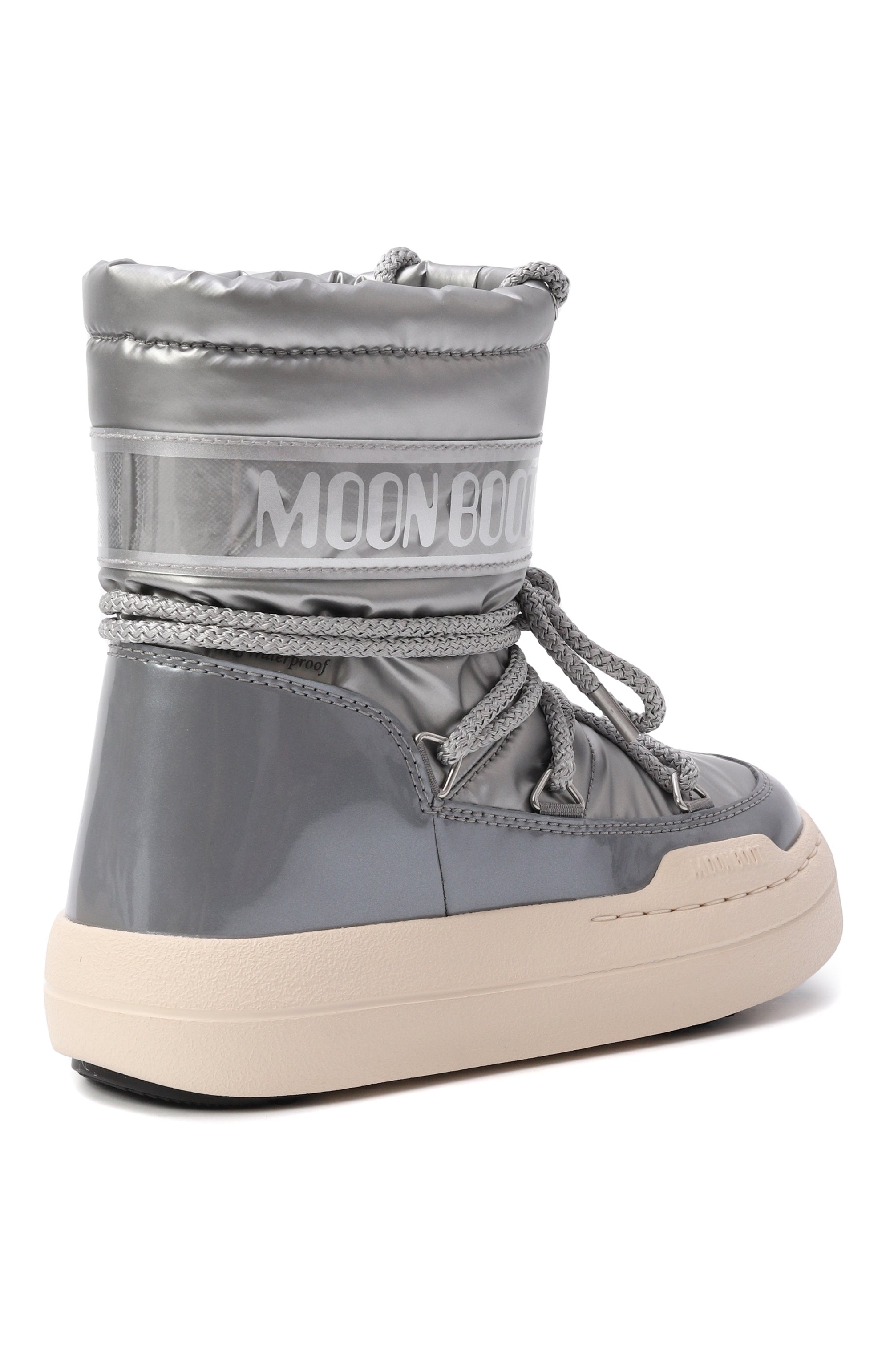 Утепленные сапоги MOON BOOT серебряного цвета по цене 13900 руб., арт. 80D3440020, фото 3 Утепленные сапоги MOON BOOT, арт. 80D3440020, фото 3