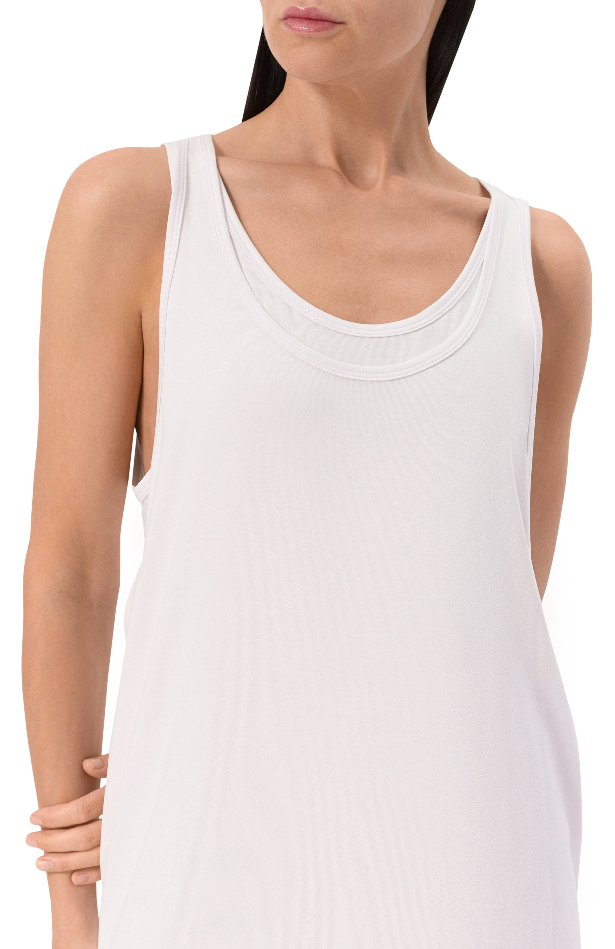 Майка из вискозы EDOMO белого цвета по цене 15900 руб., арт. T002002FW2324, фото 4 Майка из вискозы EDOMO, арт. T002002FW2324, фото 4