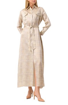 Женские кожаные туфли KITON бежевого цвета, арт. D58820K0524F02 | Фото 2 (Каблук высота: Высокий; Материал сплава: Проставлено; Подошва: Плоская; Материал внутренний: Натуральная кожа; Материал внешний: Натуральная кожа; Драгоценные камни: Проставлено; Каблук тип: Шпилька)