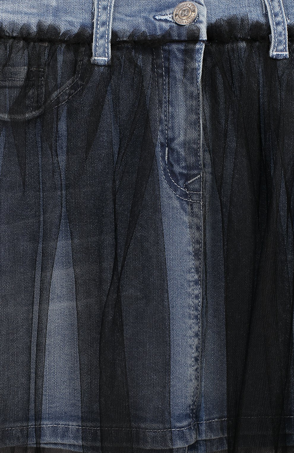 Джинсовая юбка с отделкой MONNALISA, арт. 493702RD, фото 3