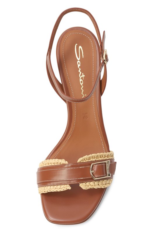 Комбинированные босоножки Santoni WHVG71480HC3TRUF Коричневый  WHVG71480HC3TRUF Фото 6
