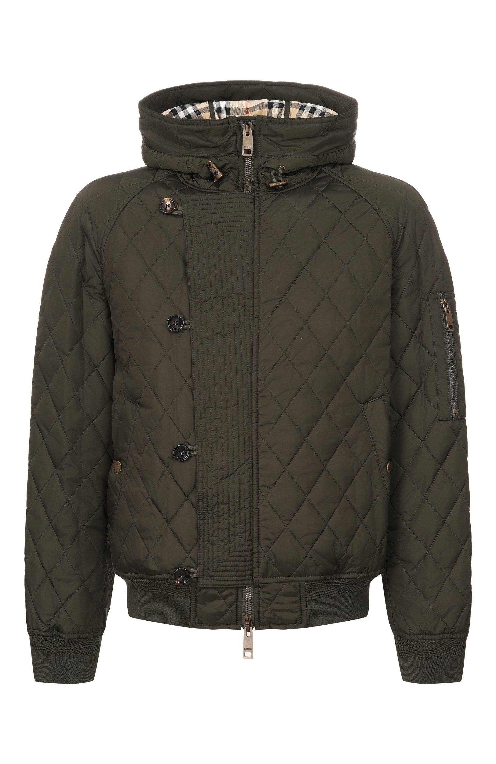Утепленный бомбер BURBERRY хаки цвета по цене 208000 руб., арт. 8127621, фото 1 Утепленный бомбер BURBERRY, арт. 8127621, фото 1