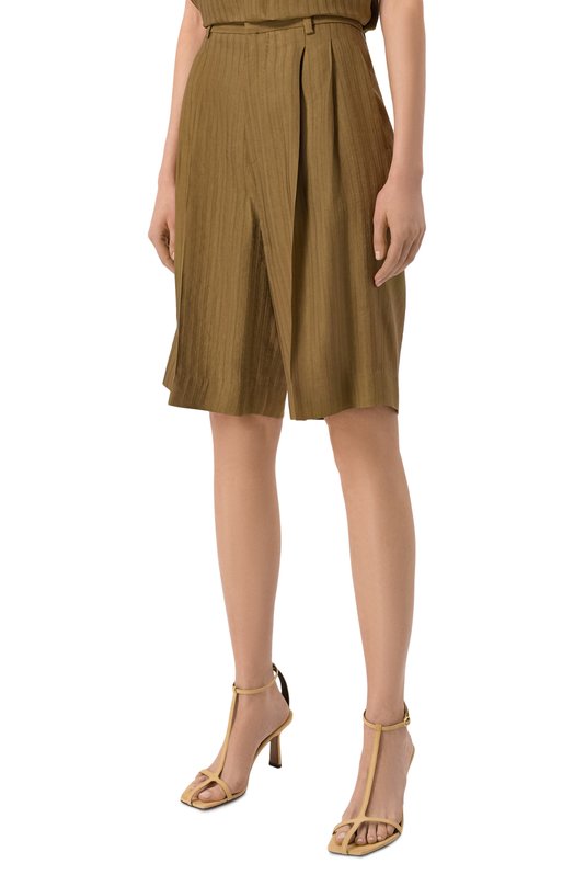 Шорты изо льна и вискозы Petar Petrov S26TP9 Хаки  S26TP9 Фото 3