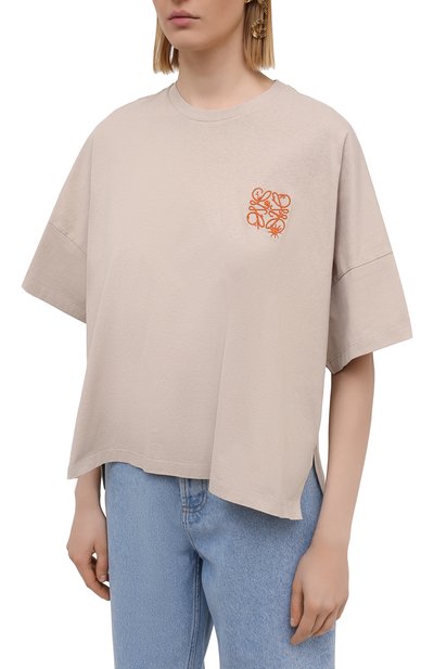 Хлопковая футболка LOEWE бежевого цвета по цене 34900 руб., арт. S540Y22X09, фото 3 Хлопковая футболка LOEWE, арт. S540Y22X09, фото 3