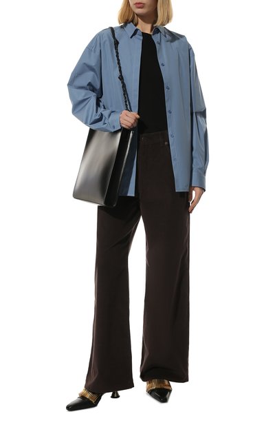 Хлопковая футболка JIL SANDER черного цвета по цене 28550 руб., арт. JSCU705002-WU247608, фото 2 Хлопковая футболка JIL SANDER, арт. JSCU705002-WU247608, фото 2