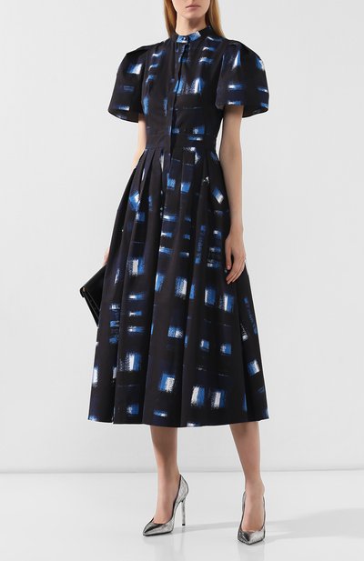 Хлопковое платье ALEXANDER MCQUEEN синего цвета по цене 263500 руб., арт. 585995/QCAAA, фото 2 Хлопковое платье ALEXANDER MCQUEEN, арт. 585995/QCAAA, фото 2