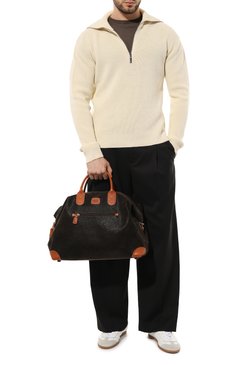 Мужская сумка life holdall BRIC`S хаки цвета, арт. BLF20203.378 | Фото 7 (Размер: large; Материал: Экокожа; Ремень/цепочка: На ремешке; Драгоценные камни: Проставлено; Материал сплава: Проставлено)