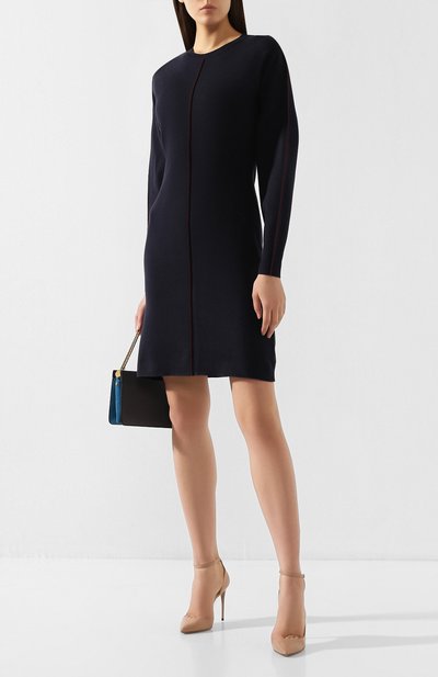 Платье VICTORIA, VICTORIA BECKHAM темно-синего цвета по цене 43900 руб., арт. KDVV 040 PAW19 VISC0SE BLEND, фото 2 Платье VICTORIA, VICTORIA BECKHAM, арт. KDVV 040 PAW19 VISC0SE BLEND, фото 2