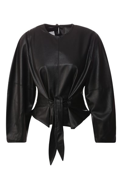 Женский топ с поясом NANUSHKA, арт. C0RSA_BLACK_VEGAN LEATHER VEGAN LEATHER