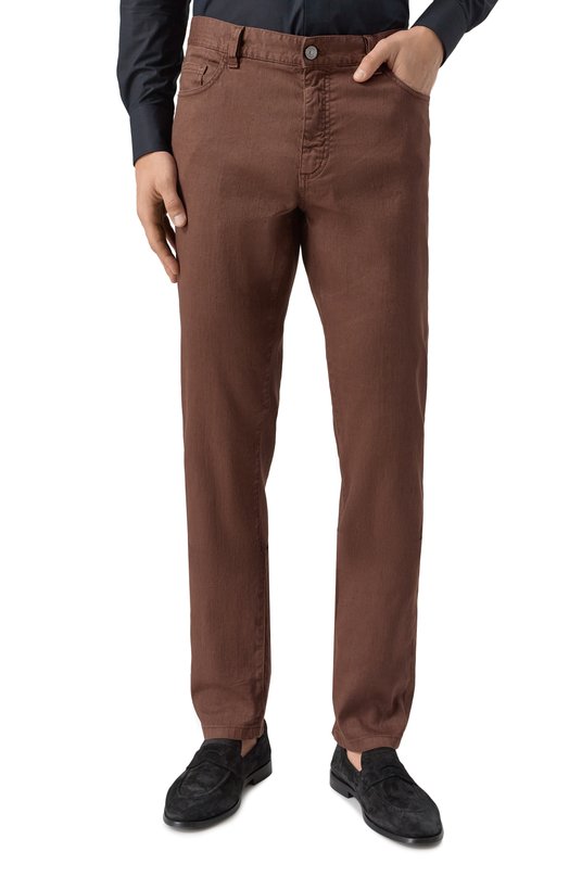 Хлопковые брюки Zegna CITYX/UDP16A7 Коричневый  CITYX/UDP16A7 Фото 3