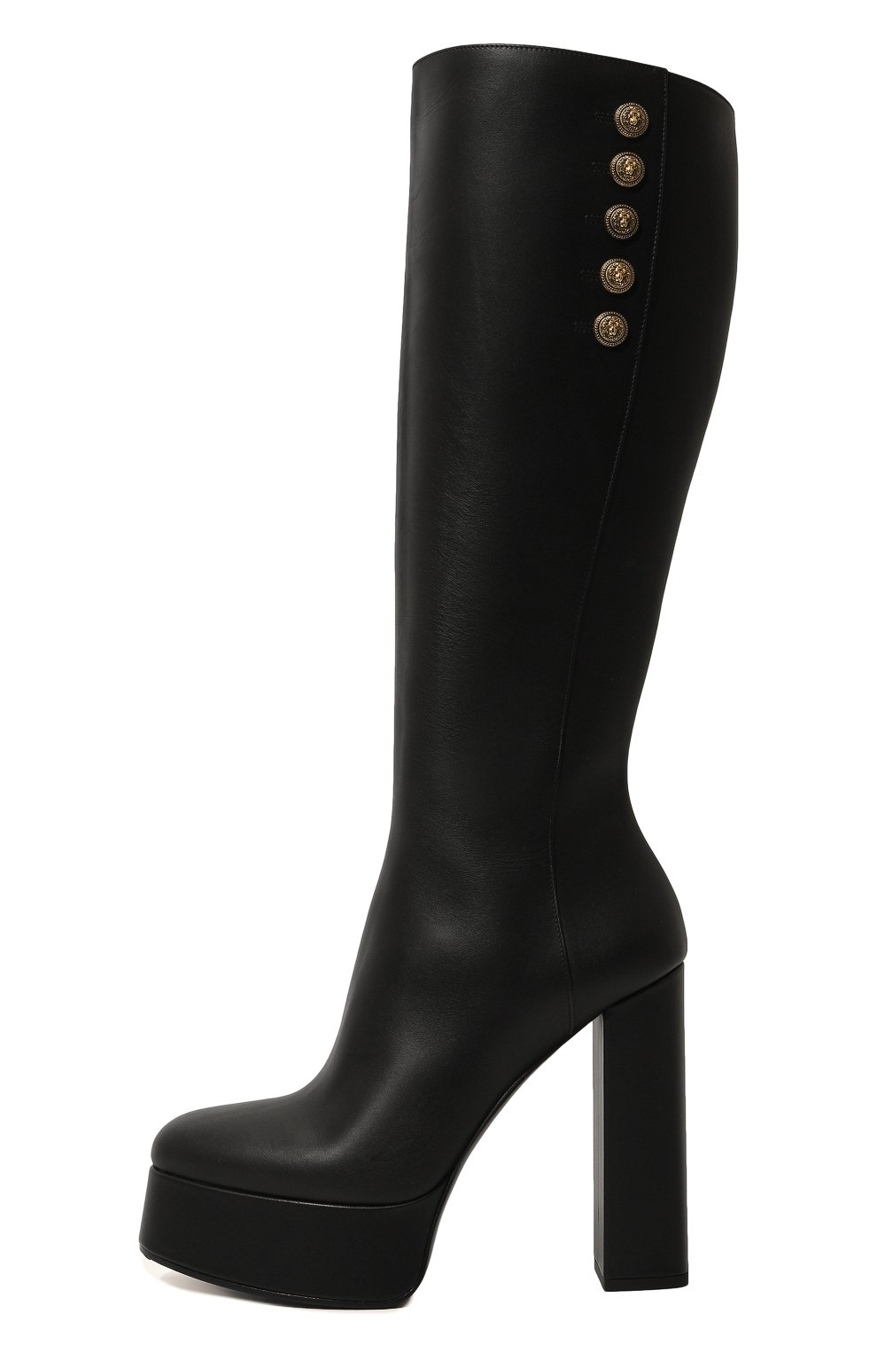 Кожаные сапоги brune BALMAIN черного цвета по цене 194000 руб., арт. BN1TA911LIRS, фото 4 Кожаные сапоги brune BALMAIN, арт. BN1TA911LIRS, фото 4