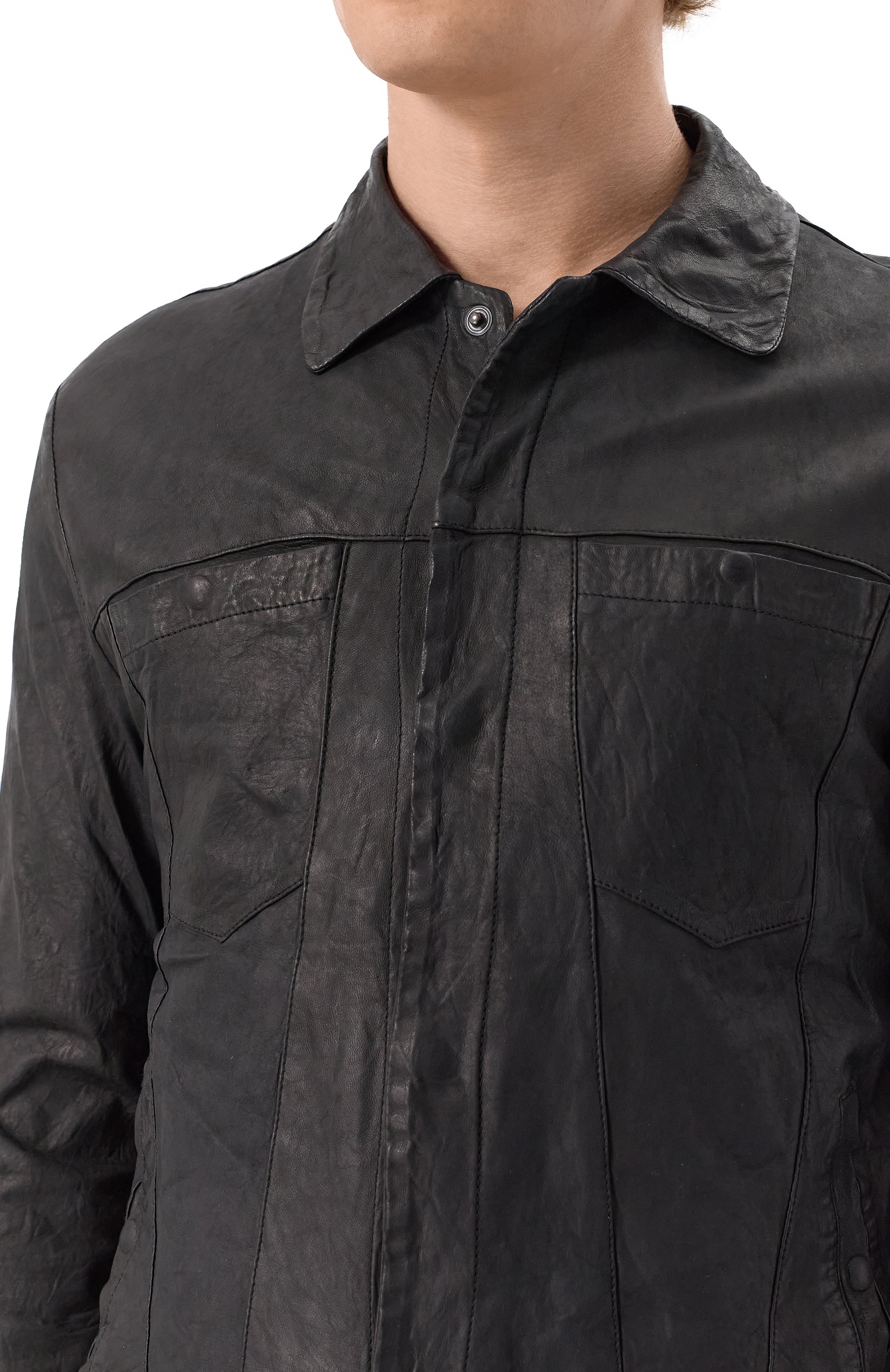 Кожаная куртка-рубашка GIORGIO BRATO, арт. GU25S20098NAPSTM, фото 5