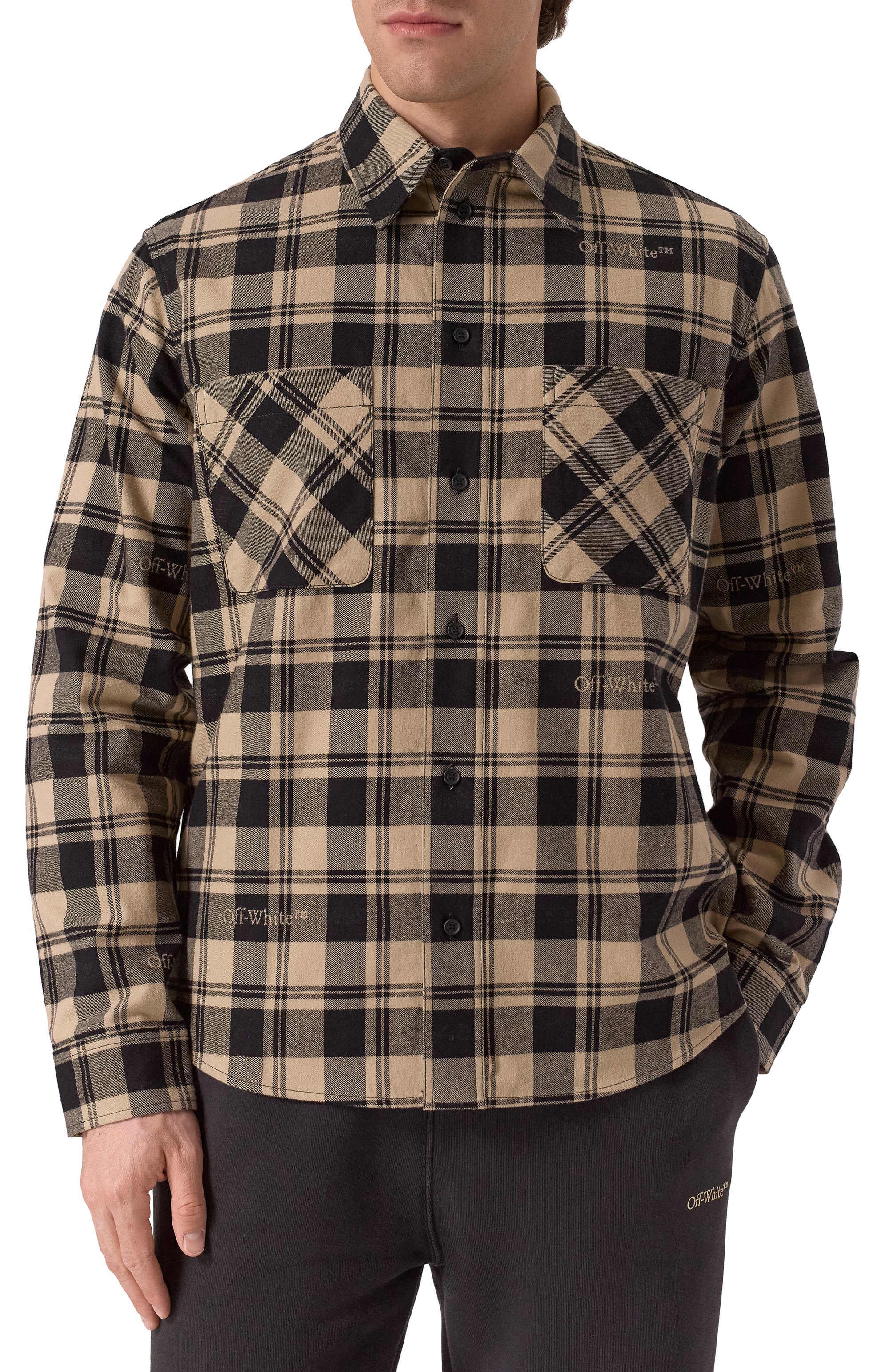 Хлопковая рубашка OFF-WHITE, арт. 0MGE030C99FAB001, фото 3